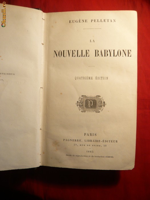 Eugene Pelletan - La Nouvelle Babylone - ed. 1865
