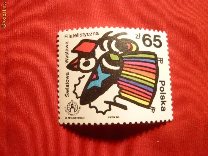 Serie- Expoz.Filatelica Stokolmia &#039;86 Polonia ,1 val.