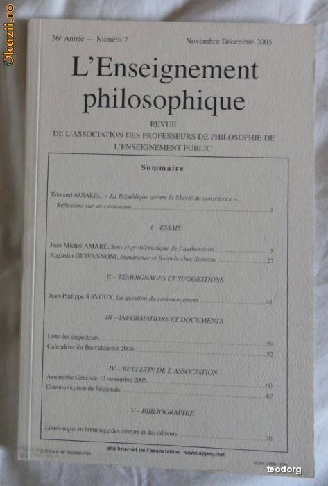 L&#039;enseignement philosophique 2/2005