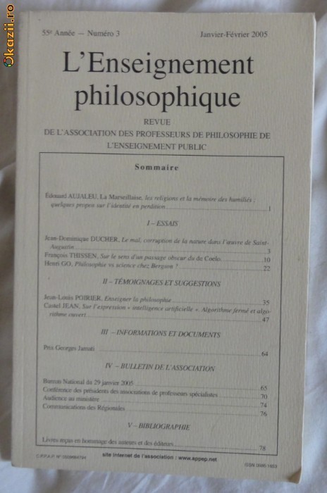 L&#039;enseignement philosophique 3/2005