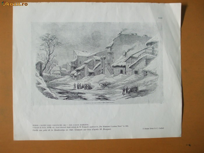 Plansa Podul calicilor 1841 Bucuresti