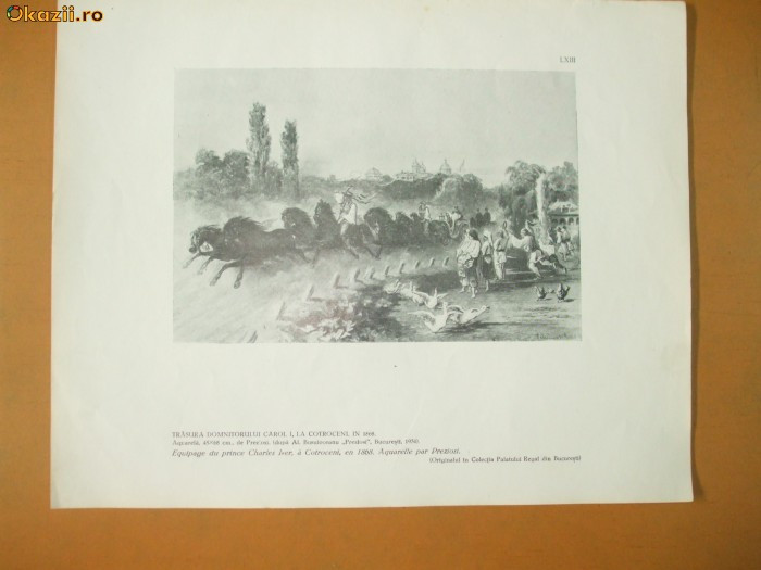 Plansa Carol I la Cotroceni Buc. 1868