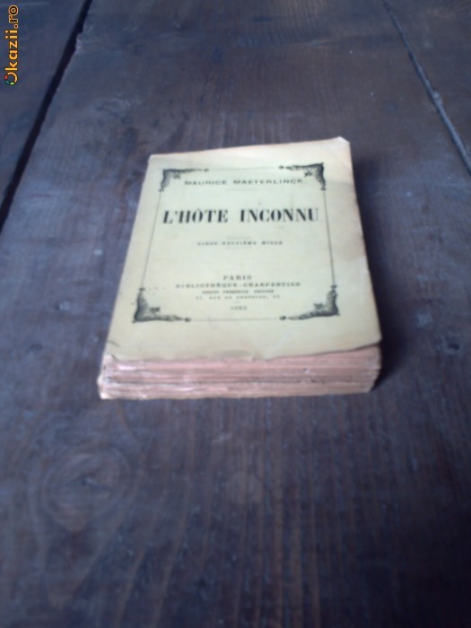 L'Hote Inconnu - Maurice Maeterlinck - 1923 L'Hote Inconnu - Maurice Maeterlinck - 1923