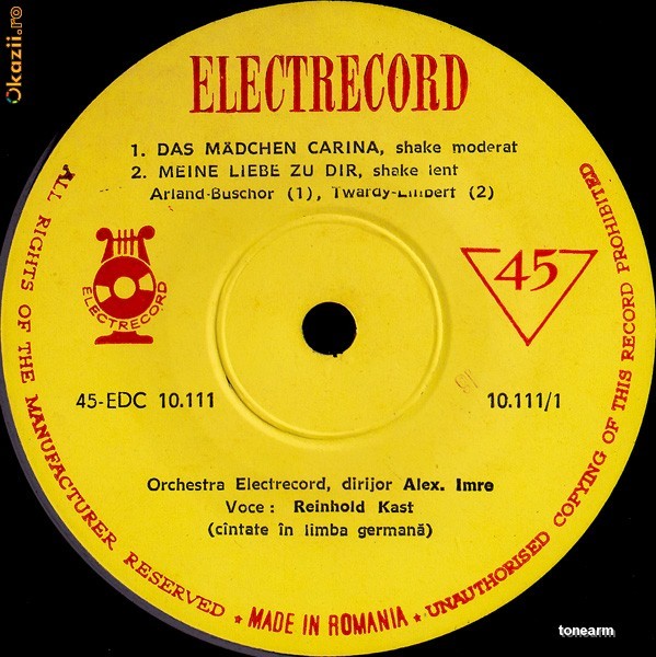 Reinhold Kast - Das Madchen Carina_Meine Liebe Zu Dir_Abschied Von Der... (7&quot;)