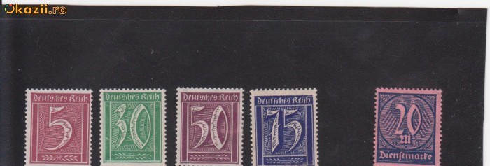 Germania Reich 1921-1922 -5 buc.nestampilate