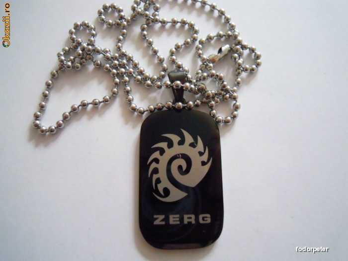 Dogtag (Dog Tag) + Lant, Starcraft ZERG, negru !