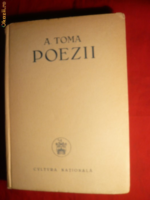 A. Toma - Poezii - Prima Ed. 1926