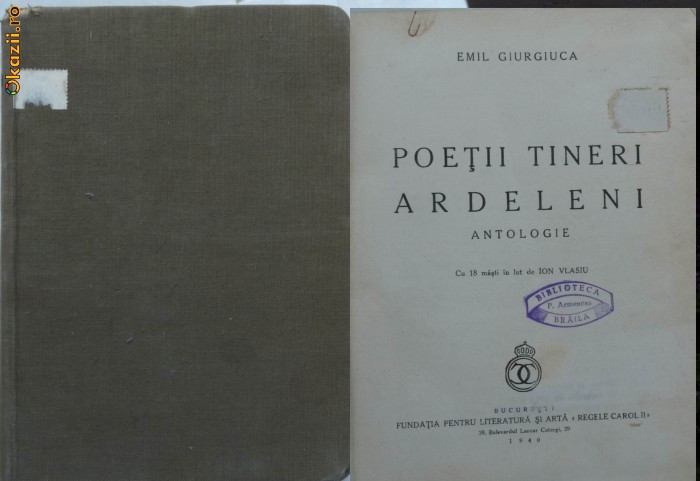Emil Giurgiuca, Poeti tineri ardeleni, cu 18 masti de Ion Vlasiu, 1940