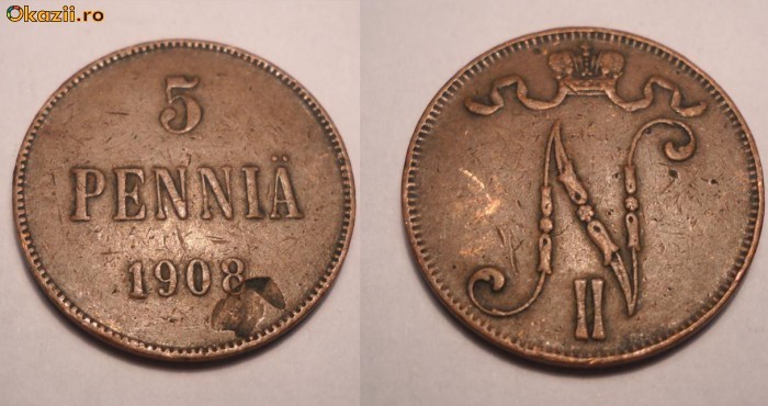 5 pennia 1908 5 pennia 1908