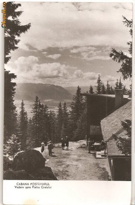 CPI (B561) CABANA POSTAVARUL, VEDERE SPRE PIATRA CRAIULUI, EDITURA CPCS, CIRCULATA, 1960, STAMPILE, TIMBRU FILATELIC