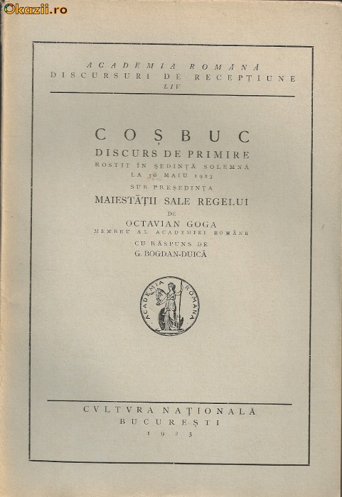 Octavian Goga - Cosbuc - 1923