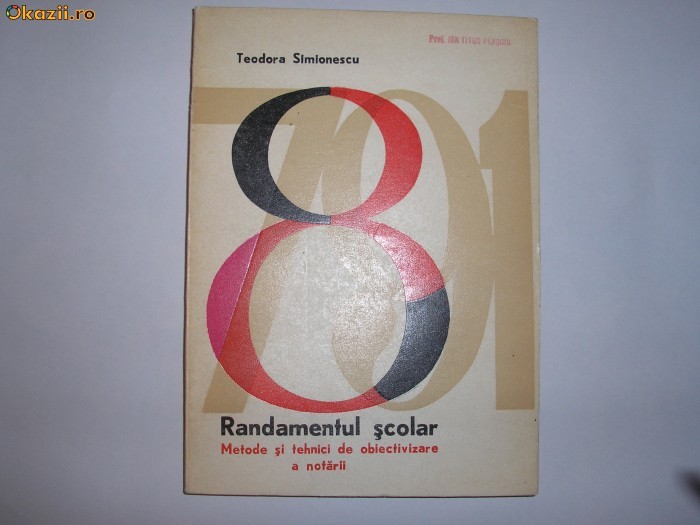 Randamentul scolar Teodora SiMIONESCU-RF11/3 Randamentul scolar Teodora SiMIONESCU-RF11/3