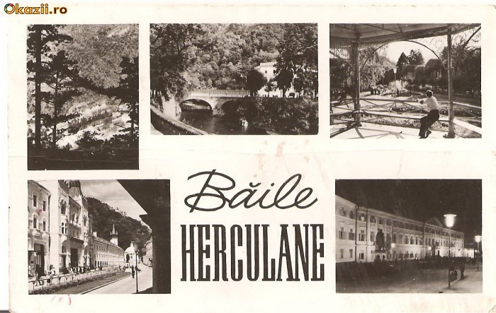 CPI (B618) BAILE HERCULANE, MOZAIC, EDITURA MERIDIANE, CPCS, CIRCULATA, 1963, STAMPILE, TIMBRU FILATELIC