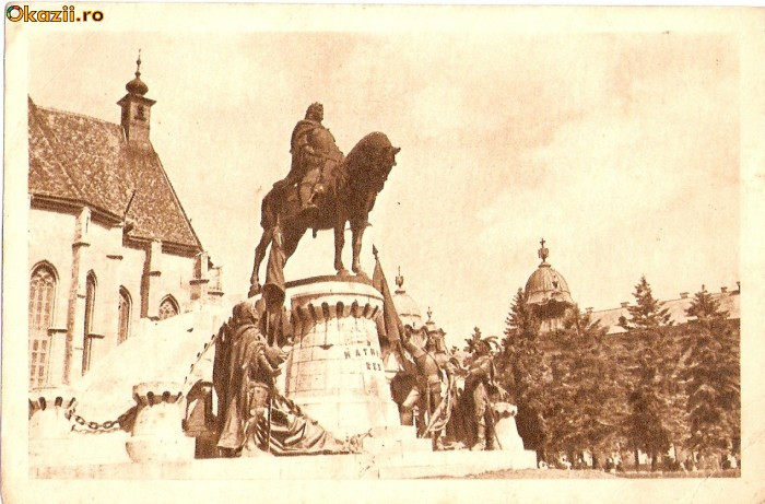 R-600 Romania, Cluj-Napoca, Statuia lui Matei Corvin, marca fixa, necirculata