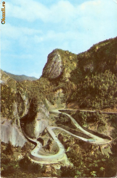 R-1448 Romania, RPR, Serpentine la Cheile Bicazului, circulata