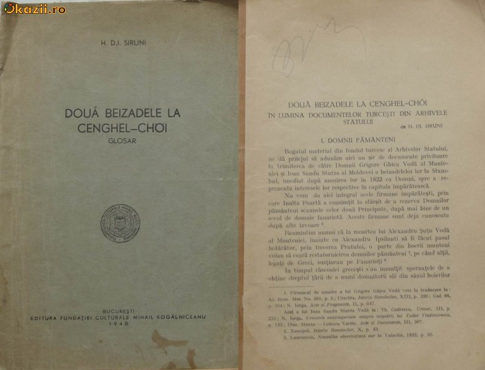 H. Dj. Siruni, Doua beizadele la Cenghel - Choi, 1940