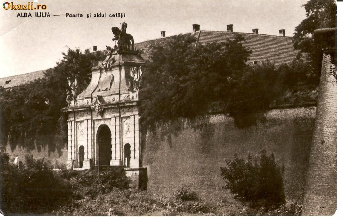 R-10093 Romania, RPR, Alba Iulia, Poarta si zidul cetatii, necirculata