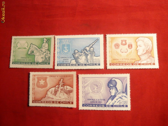 Serie- Fortele Armate Chile 1974 Chile , 5 val.