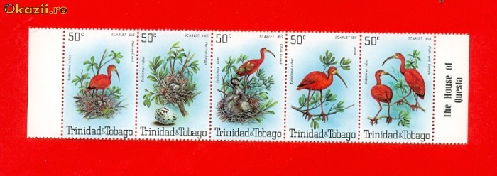 ST-11=TRINIDAD TOBAGO Pasari 1980 Mi 411-415 MNH