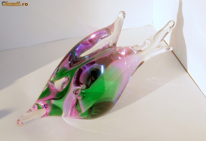 Statueta cristal masiv sommerso - Neodymium Fish - FM Konstglas Marcolin, Ronneby - Suedia Statueta cristal masiv sommerso - Neodymium Fish - FM Konstglas Marcolin, Ronneby - Suedia