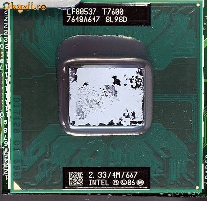 Intel Core 2 Duo T7600 2.33 GHz Processor - 4MB Cache, 667MHz FSB, Used