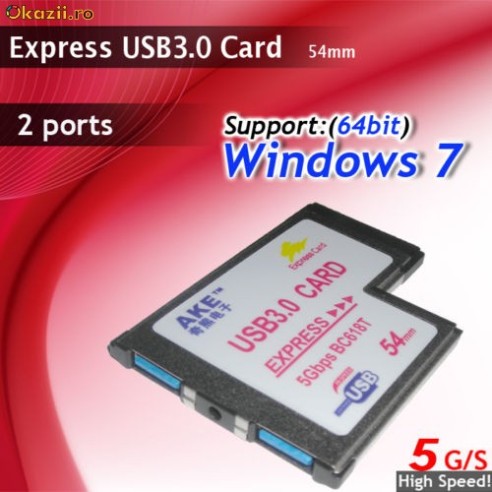 Adaptor ExpressCard USB 3.0 , 54 mm (Express Card) | arhiva Okazii.ro