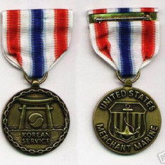 bnk md US Merchant Marine Korean Service medal