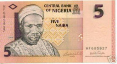 bnk bn nigeria 5 naira 2006 unc foto