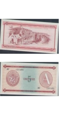 bnk bn Cuba 5 pesos exchange certificate seria A foto