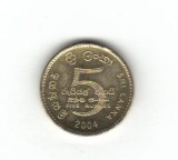 Bnk mnd Sri Lanka 5 rupii 2004 unc, Asia