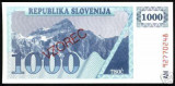 Bnk bn Slovenia 1000 tolari 1990 vzorec unc (specimen)