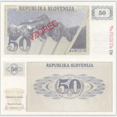 bnk bn Slovenia 50 tolari 1990 vzorec unc (specimen)