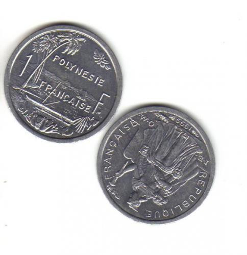 bnk mnd Polinesia Polinezia franceza 1 franc 1999 unc