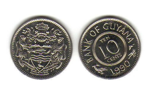 bnk mnd Guyana 10 centi 1990 unc