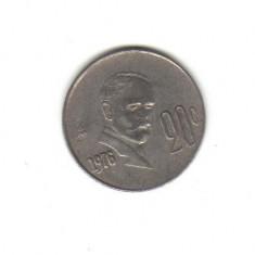 bnk mnd Mexic 20 centavos 1976 vf , personalitati