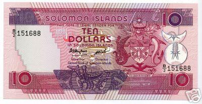 bnk bn Solomon Islands 10 $ 1986 ,necirculata