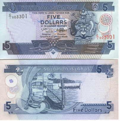 bnk bn Solomon Islands 5 $ 1996 , necirculata