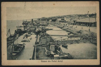 Vedere din portul Galati , circulata , 1923 foto