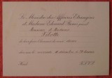 Invitatie, Doamna Benes, sotia Presedintelui Republicii Cehe catre Filotti
