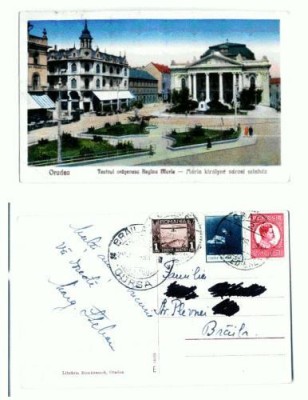 CP107-63 -Oradea -Teatrul orasenesc Regina Maria -circulata 1932 foto