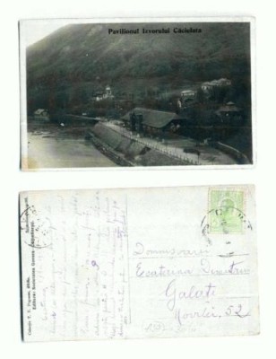 CP107-80 -Pavilionul Izvorului Caciulata -circulata 1913 foto