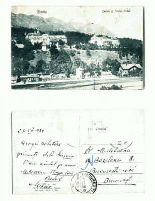 CP107-84 -Sinaia -Casino si Palace Hotel -tipar1927 datata 1939 foto