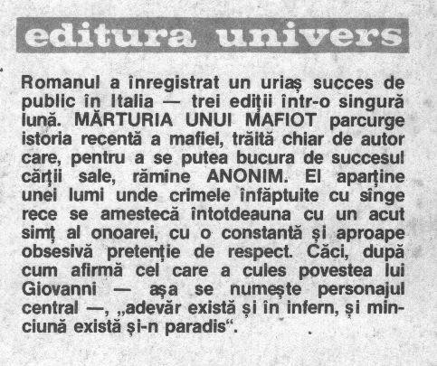Anonim - Marturia unui mafiot - Om de onoare Anonim - Marturia unui mafiot - Om de onoare