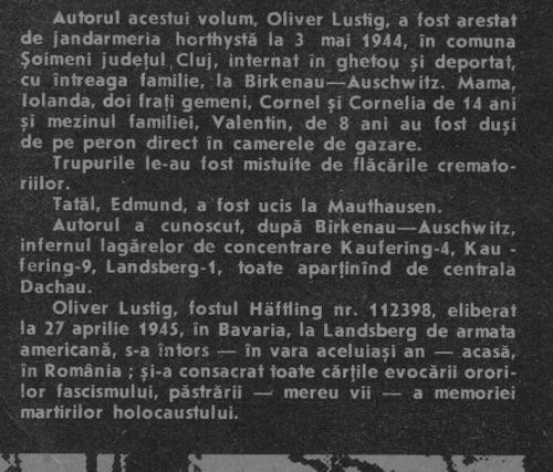 Oliver Lustig - Limbajul mortii Oliver Lustig - Limbajul mortii