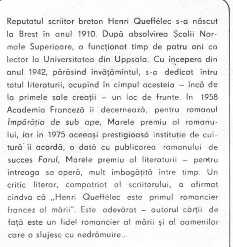 Henri Queffelec - O lumina se aprinde pe mare Henri Queffelec - O lumina se aprinde pe mare