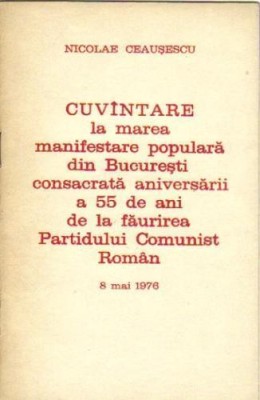 N Ceausescu - Cuvantare la marea manifestare populara din ... foto