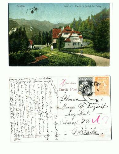 CP107-42 -Sinaia -Vedere cu Floraria Castelului Peles -1924