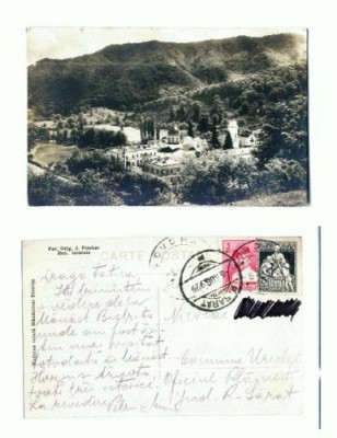 CP107-54 -Vederea totala Manastirei Bistrita -circulata 1929 foto