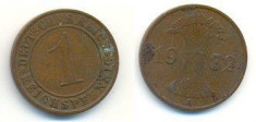 + Moneda Germania 1 reichspfennig 1932 A + foto