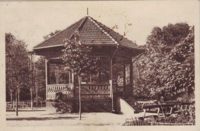 Buzias,Pavilionul de Muzica ,circulat 1938 foto